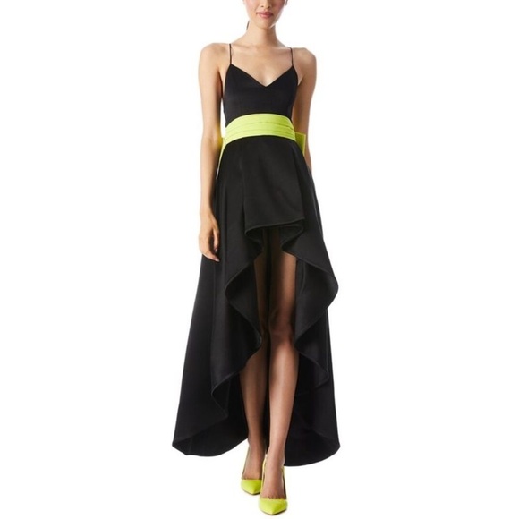 NWOT Alice Olivia Joss bow high low black gown size 12 - Picture 2 of 9